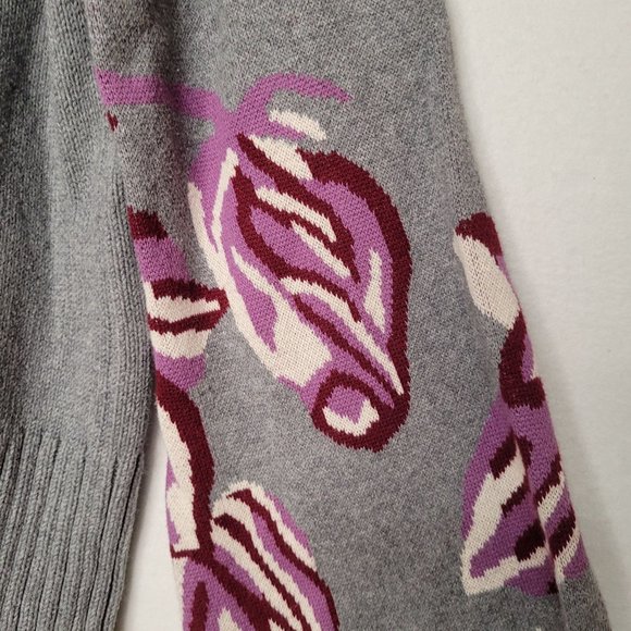 CAbi Gray and Purple Cowl Neck Sweater - Picture 3 of 8